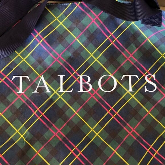 TALBOTS Tartan Plaid Extra Large Market Tote Reusable Shopping Bag - Picture 8 of 15